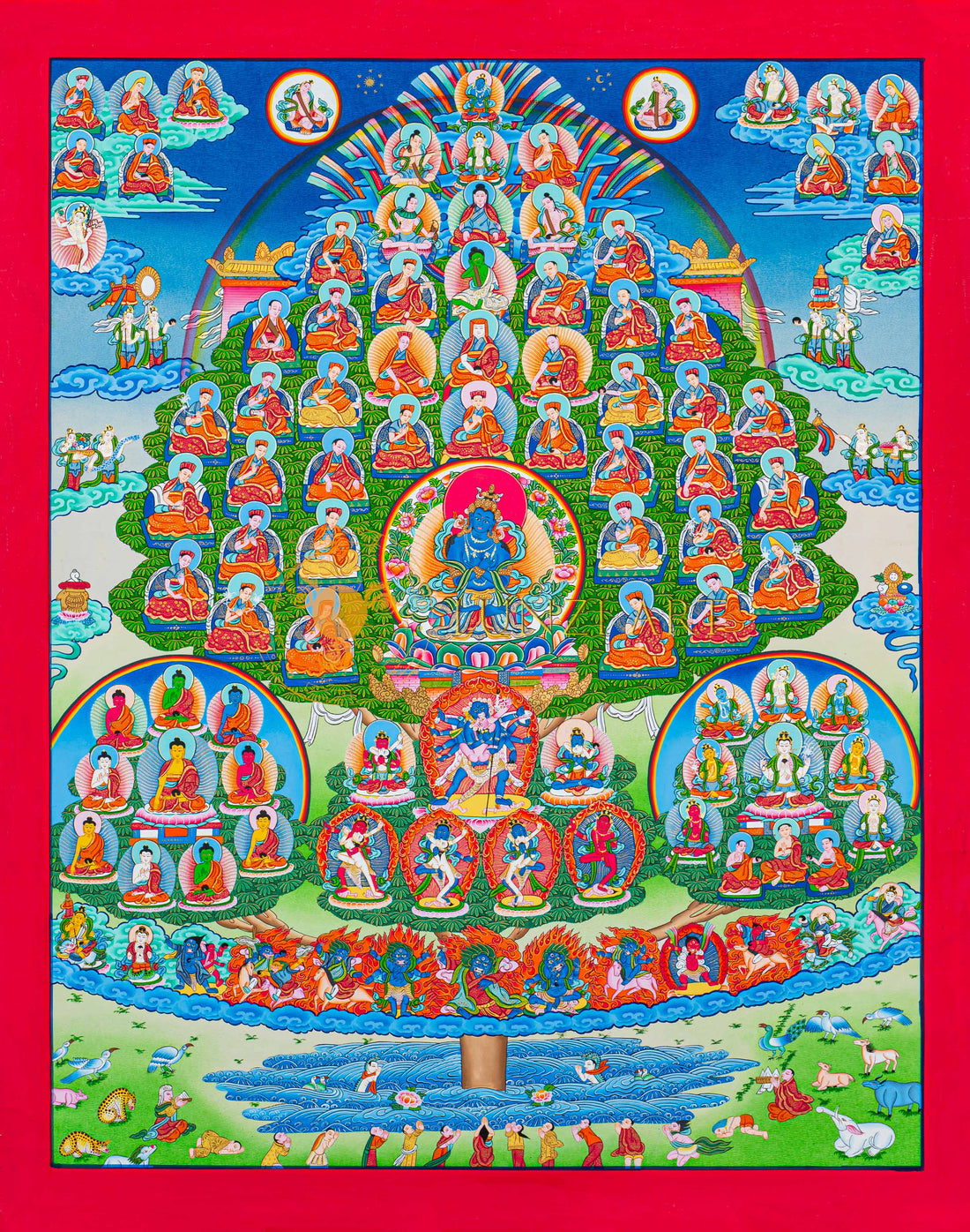 Celestial Tree of Enlightenment Thangka (Chokshing Tree/Dorje Chyang) - T-S-BT-RB-AU-CT-0072