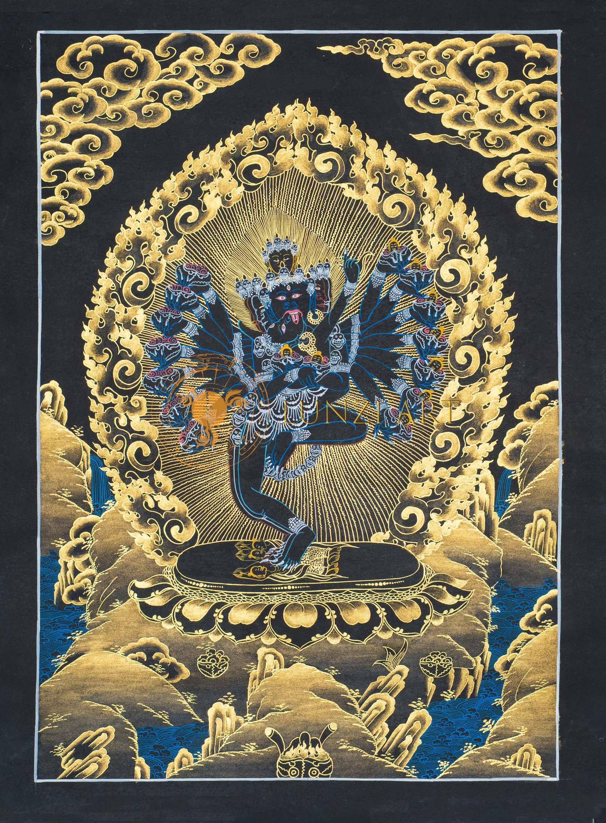 Celestial Vajrakilaya Thangka – The Thunderbolt of Wisdom - T-S-BT-BB-HV-0139