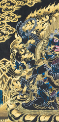 Chaturbhuja Mahakala Thangka: Four-Armed Guardian of Enlightenment - T-S-BT-BB-NV-0136