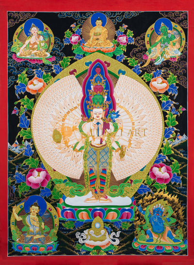 Chenrezig Thangka – Embodiment of Infinite Compassion - T-S-BT-RB-A-0030