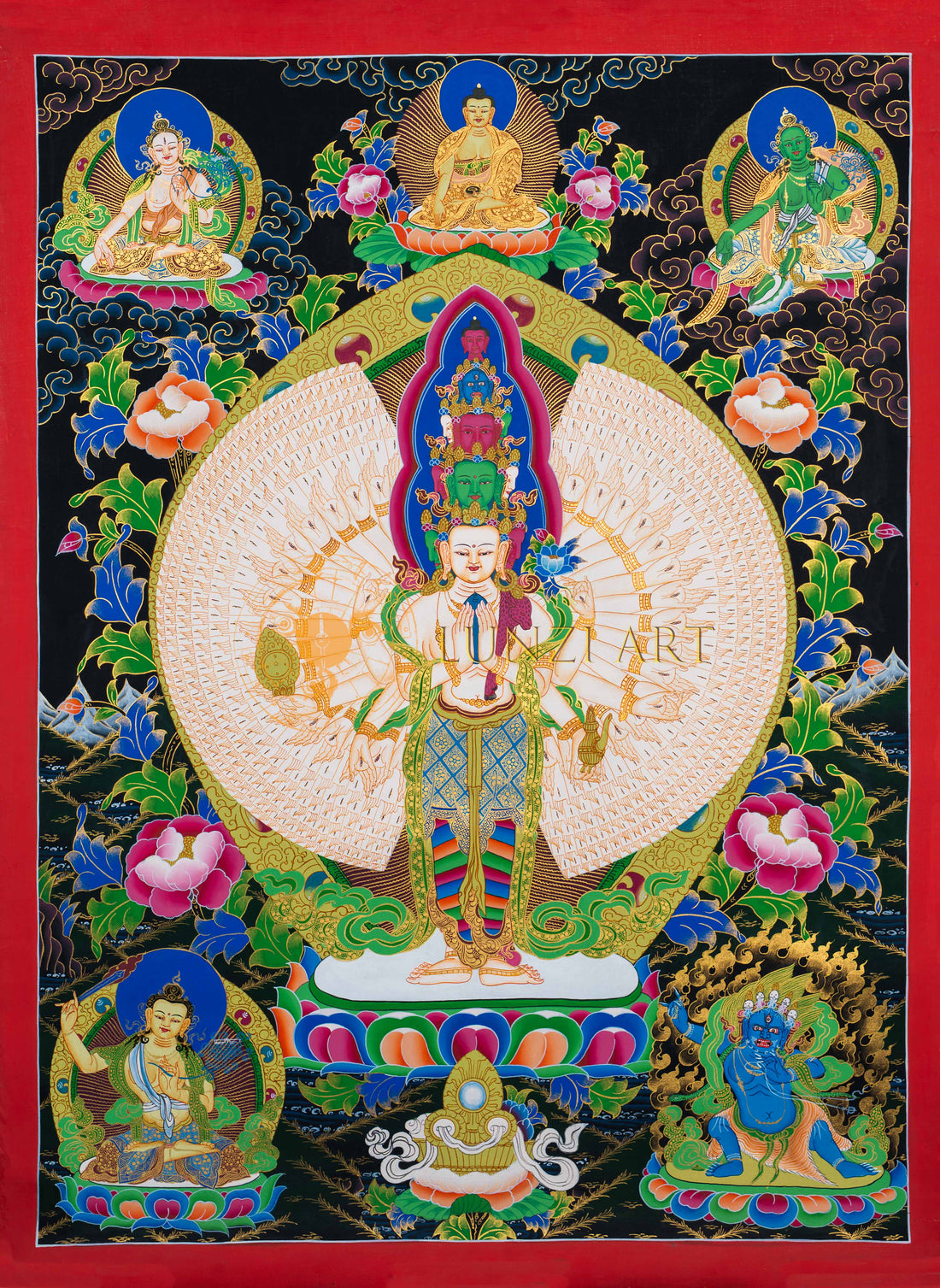 Chenrezig Thangka – Embodiment of Infinite Compassion - Thangka