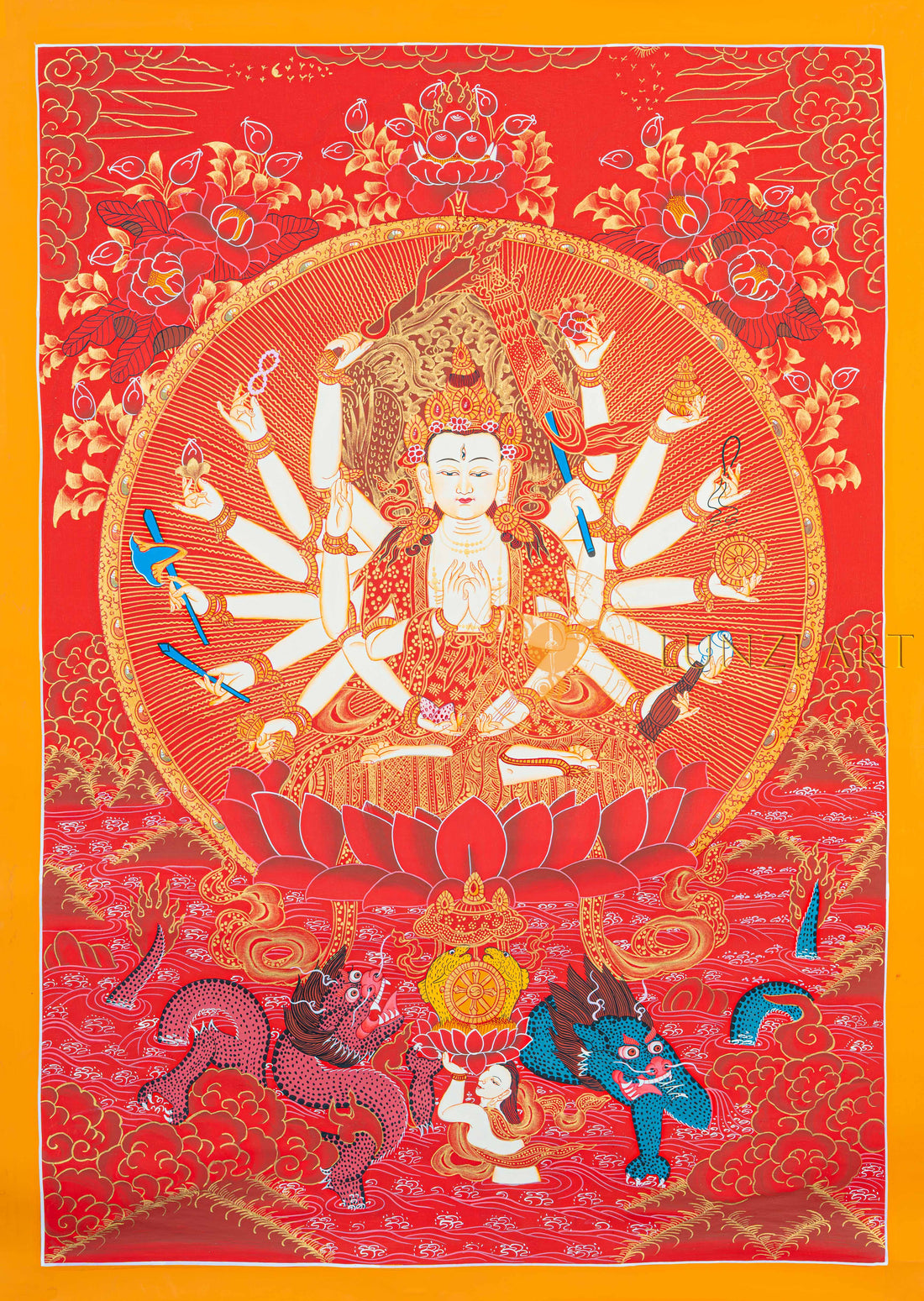 Chundi Bodhisattva Thangka – Radiant Mother of Auspicious Power - T-N-MB-OB-C-0013