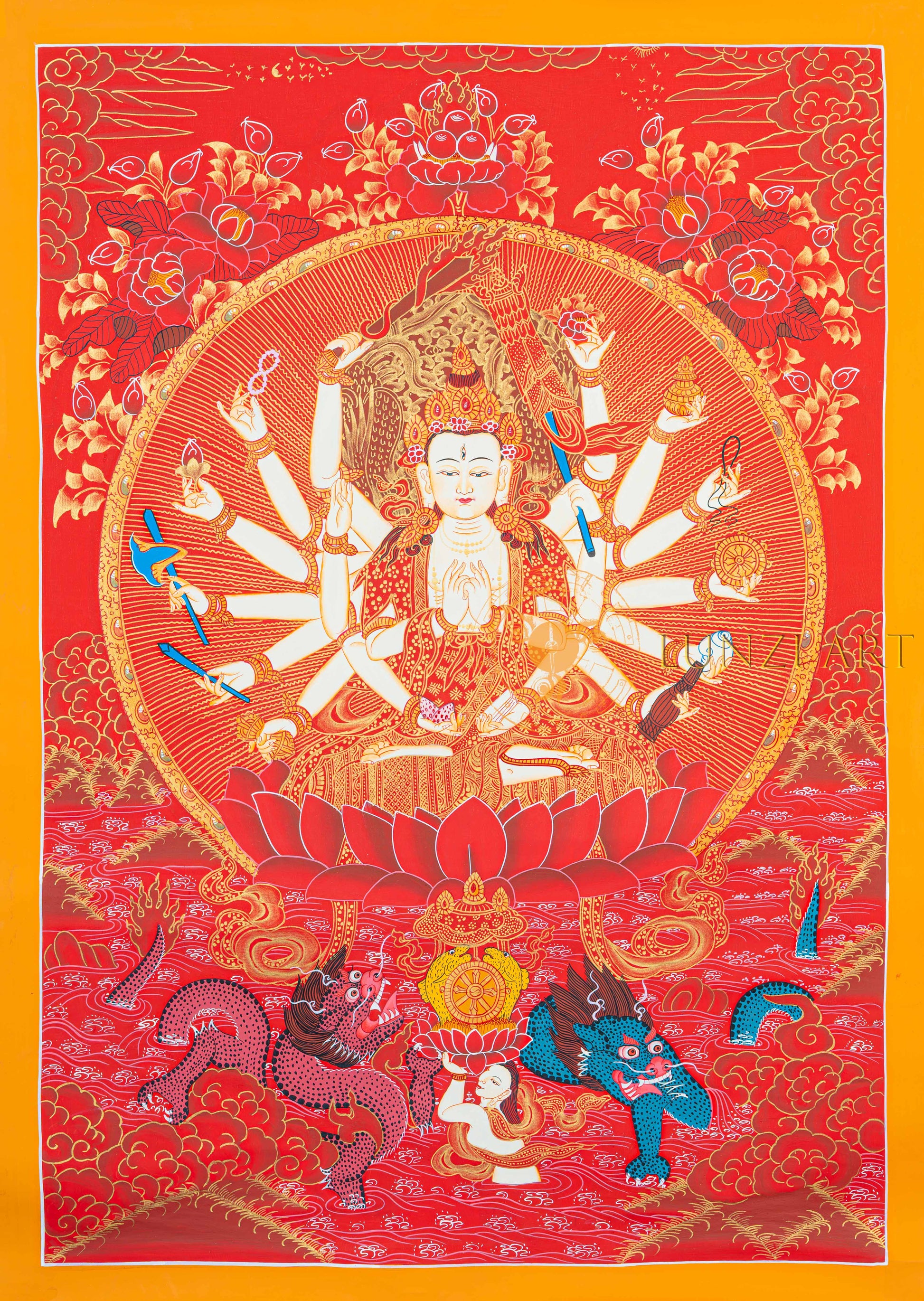 Chundi Bodhisattva Thangka – Radiant Mother of Auspicious Power - T-N-MB-OB-C-0013