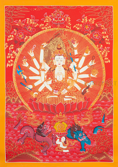 Chundi Bodhisattva Thangka – Radiant Mother of Auspicious Power - T-N-MB-OB-C-0013
