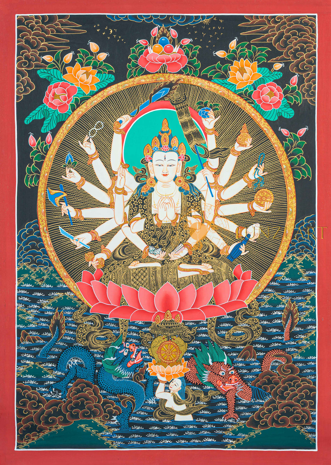 Chundi Bodhisattva Thangka – The Mother of Wisdom and Purification - T-N-MB-RB-C-0012