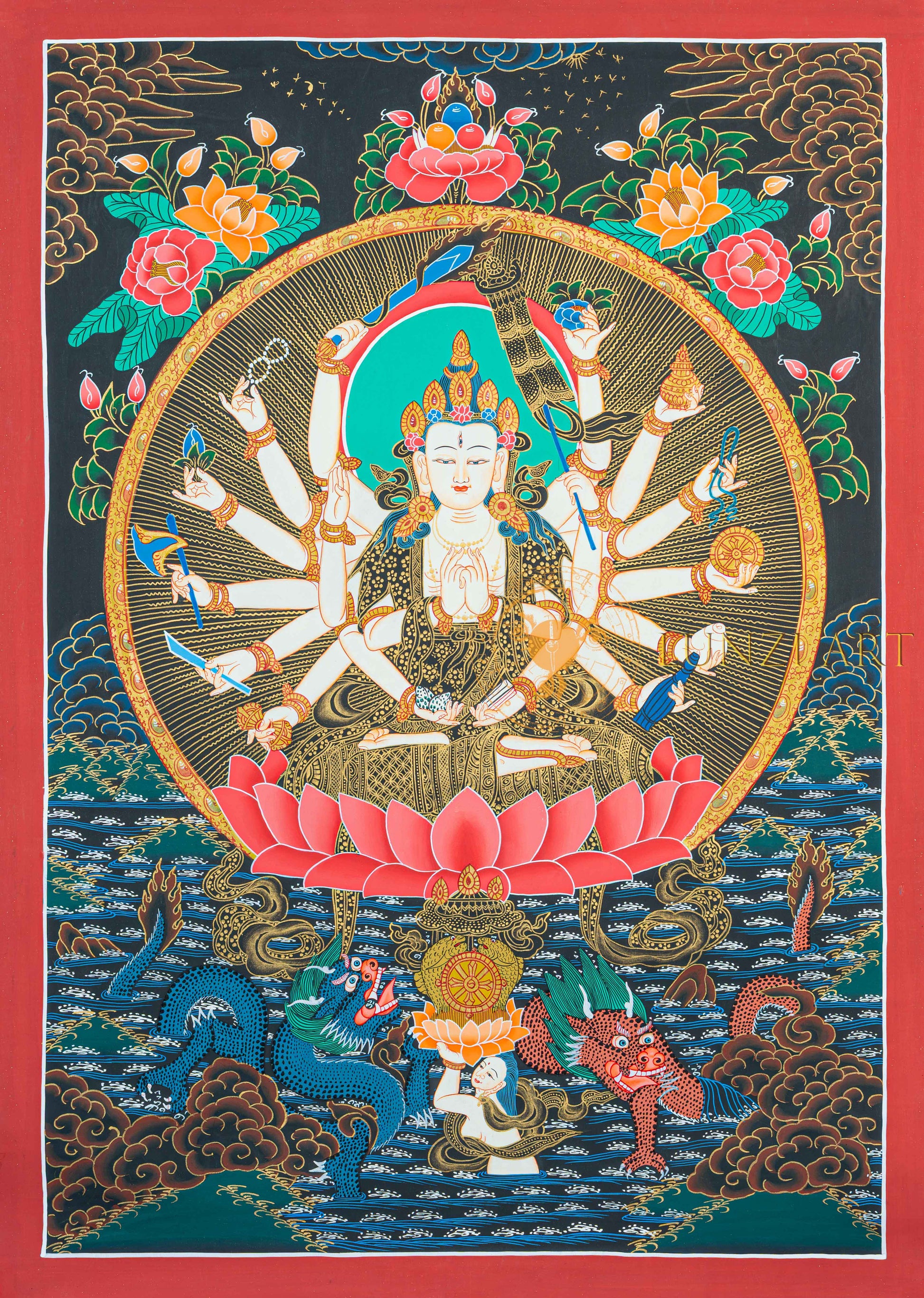 Chundi Bodhisattva Thangka – The Mother of Wisdom and Purification - T-N-MB-RB-C-0012