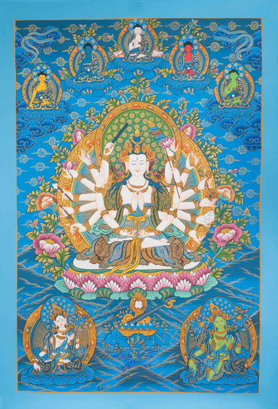 Chundi Bodhisattva Thangka: The Mother of the Seventy Million Buddhas - T-N-ET-CB-AU-C-0020