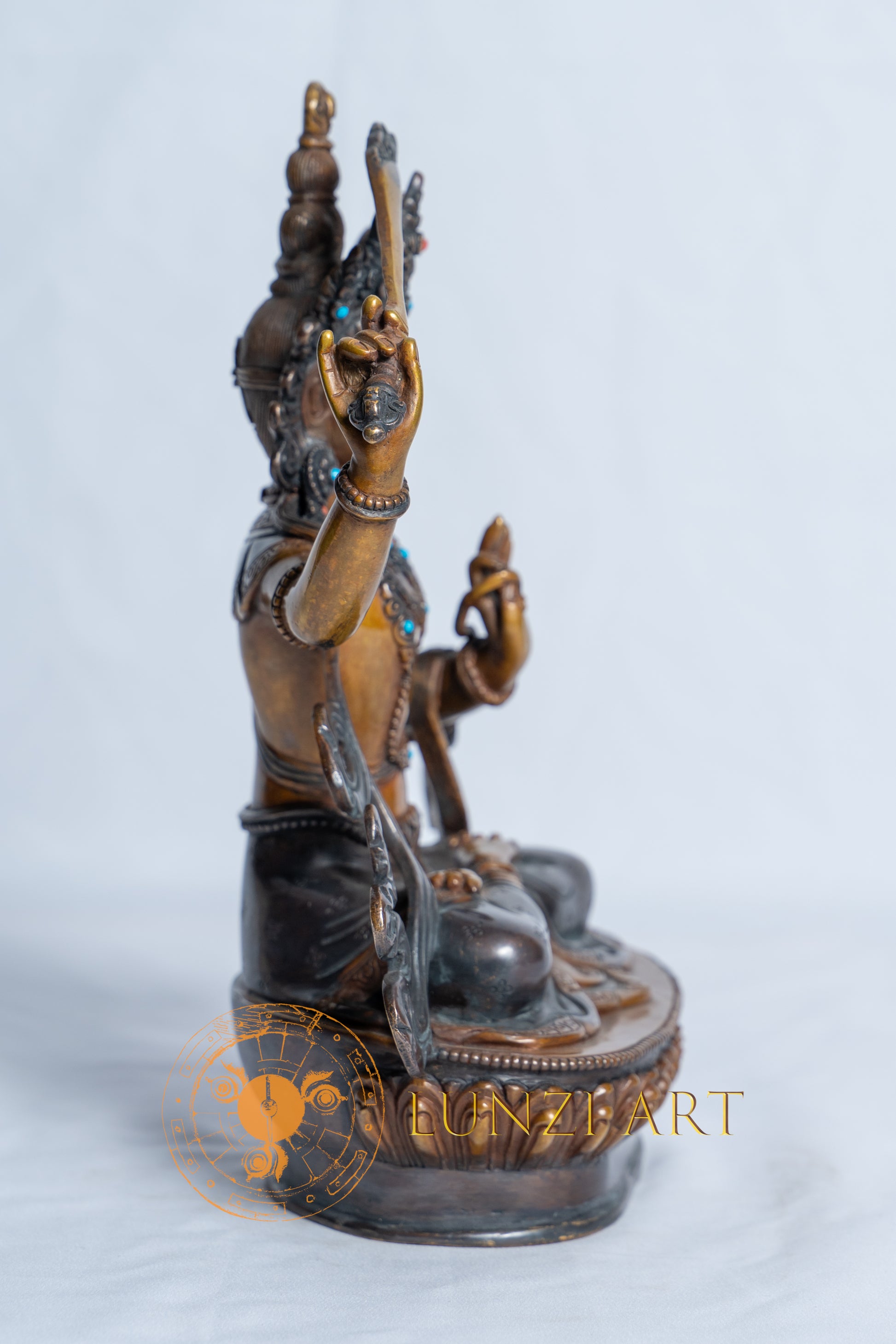 Compassionate Manjushri Statue | Copper Oxidized - S-B-RM-C-M-0012