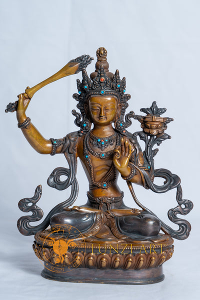Compassionate Manjushri Statue | Copper Oxidized - S-B-RM-C-M-0012