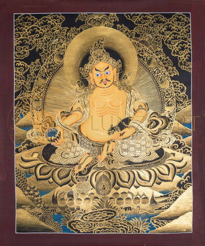 Gold Jambhala Thangka: The Sovereign of Abundance - T-PS-SS-BB-J-56
