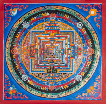 Kalachakra Mandala Thangka: The Cosmic Map of the Wheel of Time - T-PS-SS-BB-KM-67