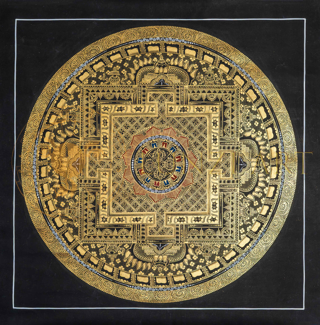 Gold Kalachakra Mandala: The Sacred Palace of Harmony - T-PS-SS-BB-BM-74