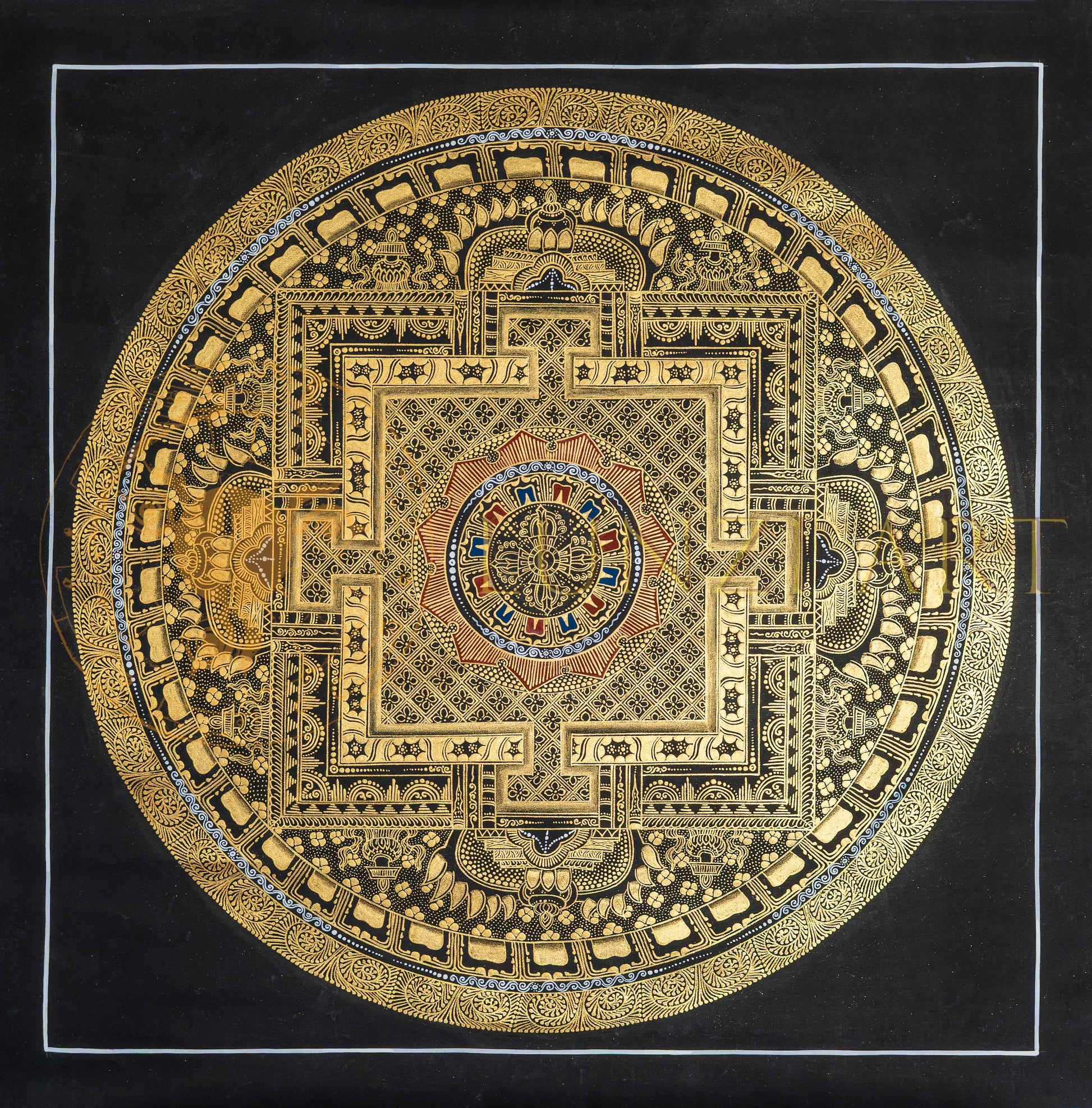 Gold Kalachakra Mandala: The Sacred Palace of Harmony - T-PS-SS-BB-BM-74