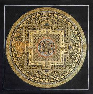 Gold Kalachakra Mandala: The Sacred Palace of Harmony - T-PS-SS-BB-BM-74