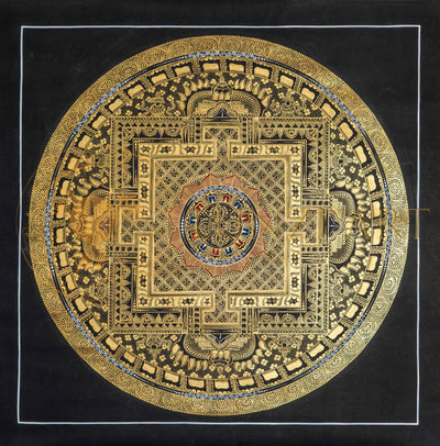 Gold Kalachakra Mandala: The Sacred Palace of Harmony - T-PS-SS-BB-BM-74