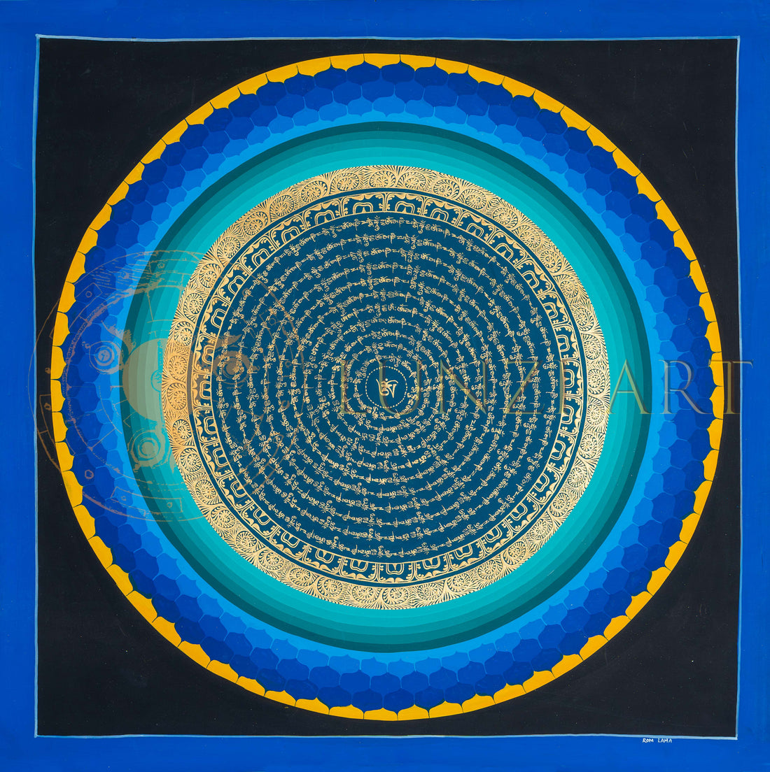 Lotus Rainbow Mantra Mandala : The Circle of Infinite Peace - T-PS-SS-BB-LRMM-78