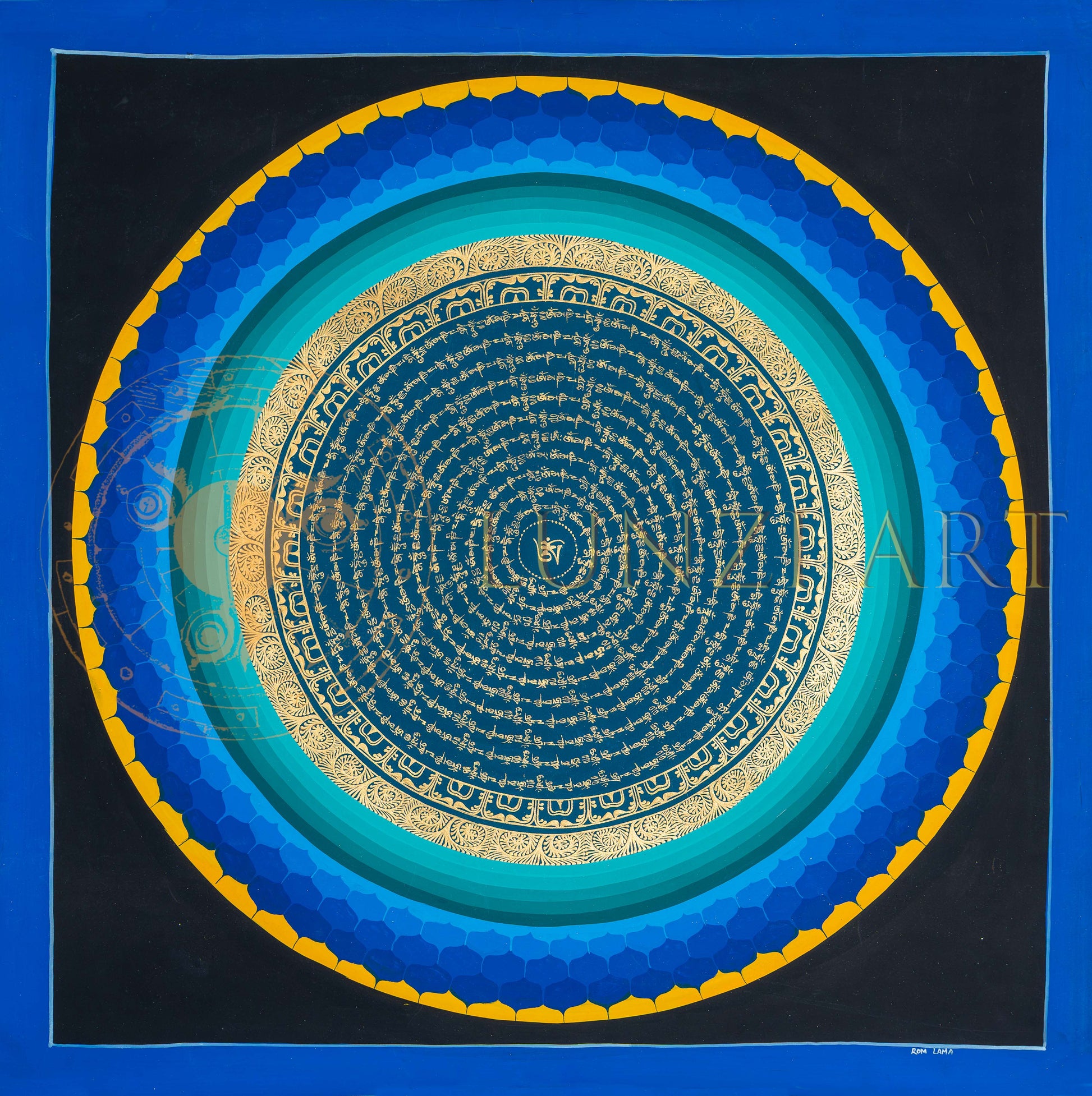Lotus Rainbow Mantra Mandala : The Circle of Infinite Peace - T-PS-SS-BB-LRMM-78
