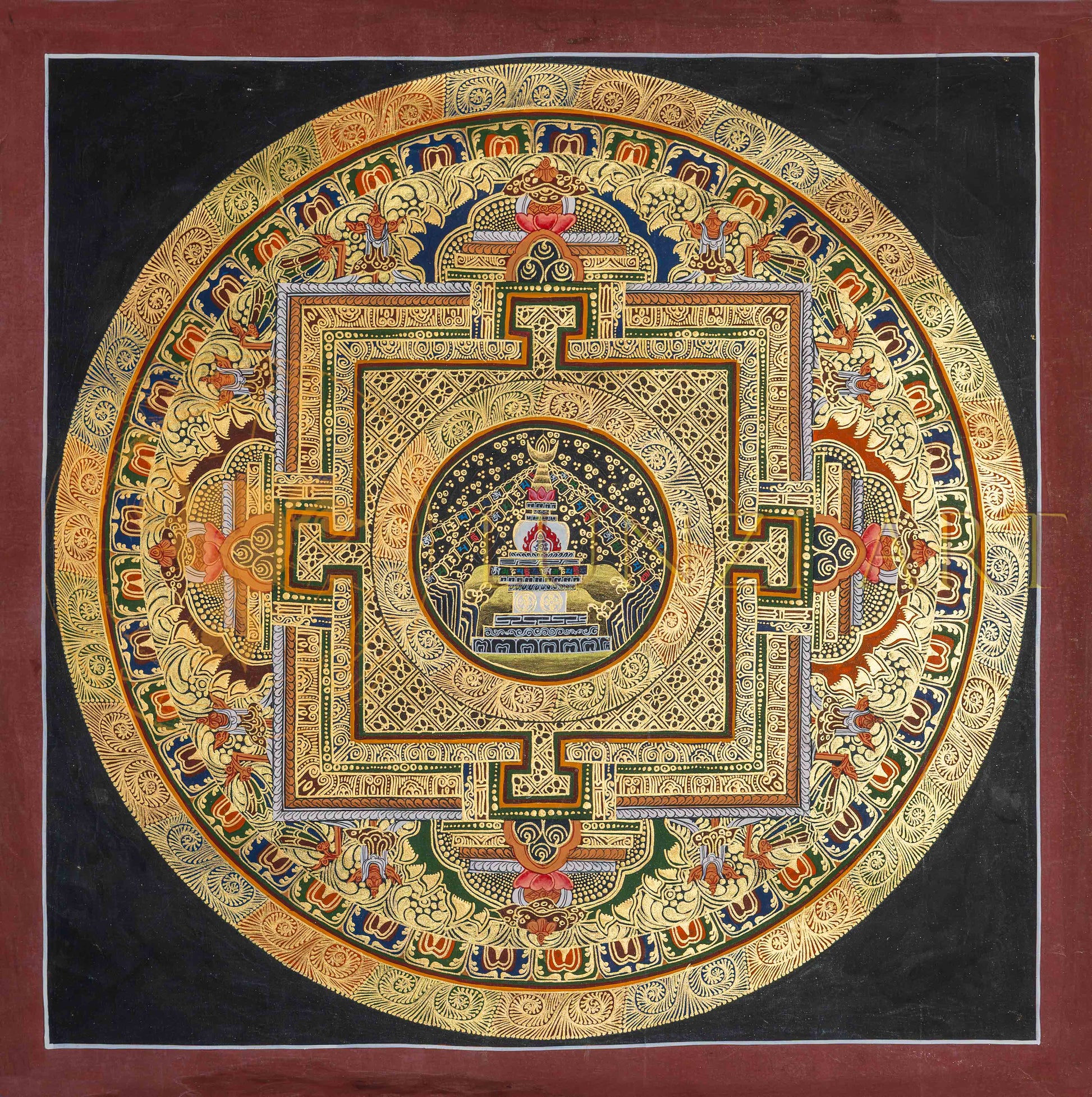 The Stupa Mandala Thangka: A Monument to Enlightenment - T-PS-SS-BB-SM-82