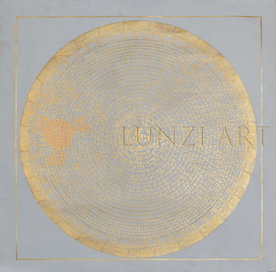 Hand-Painted Om Mantra Mandala Sacred Syllable Thangka - T-PS-SS-WB-OMM-84