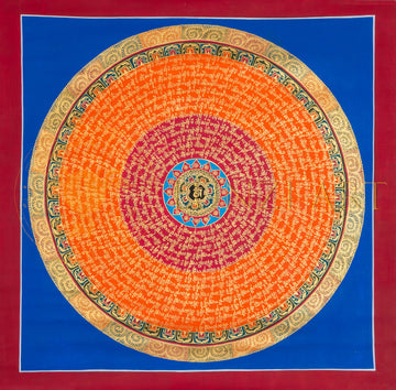 The Solar Mantra Mandala Thangka: A Radiant Vortex of Universal Energy - T-PS-SS-BB-MM-88