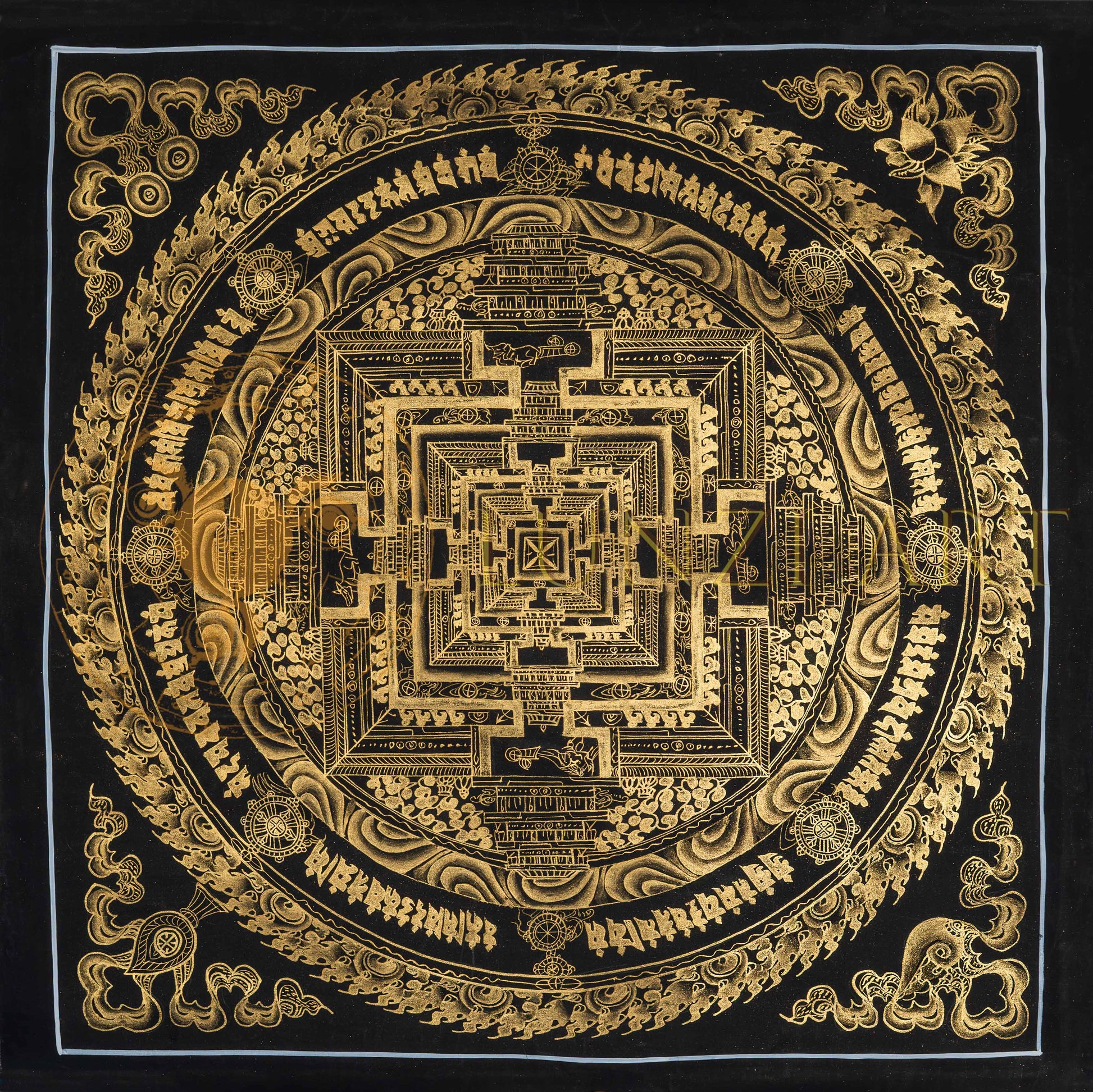 The Golden Kalachakra Thangka: An Architectural Portal to Equilibrium - T-PS-SS-BB-KM-90