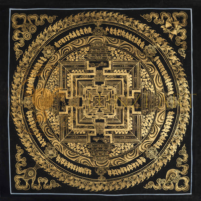 The Golden Kalachakra Thangka: An Architectural Portal to Equilibrium - T-PS-SS-BB-KM-90