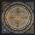 The Silver & Gold Kalachakra Thangka: The Primordial Essence of Time - T-PS-SS-GB-KM-91