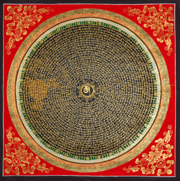 The Ruby Mantra Mandala Thangka: A Sacred Beacon of Compassion - T-PS-SS-GB-MM-93