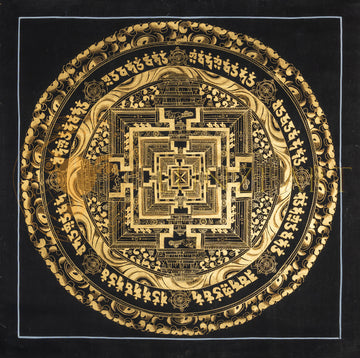 The Gold Kalachakra Mandala Thangka: A Luminous Map of Infinite Time - T-PS-SS-BB-KM-94
