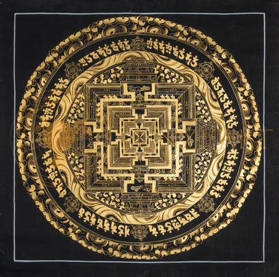 The Gold Kalachakra Mandala Thangka: A Luminous Map of Infinite Time - T-PS-SS-BB-KM-94