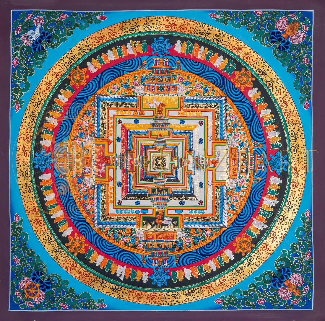 The Kalachakra Mandala Thangka: The Sacred Blueprint of Universe - T-PS-SS-BB-KM-95
