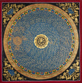 The Lapis Mantra Mandala Thangka: A Celestial Hub of Divine Resonance - T-PS-SS-BB-MM-96