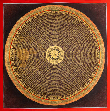 The Obsidian Mantra Mandala Thangka: A Golden Path to Inner Stillness - T-PS-SS-BB-GMM-97