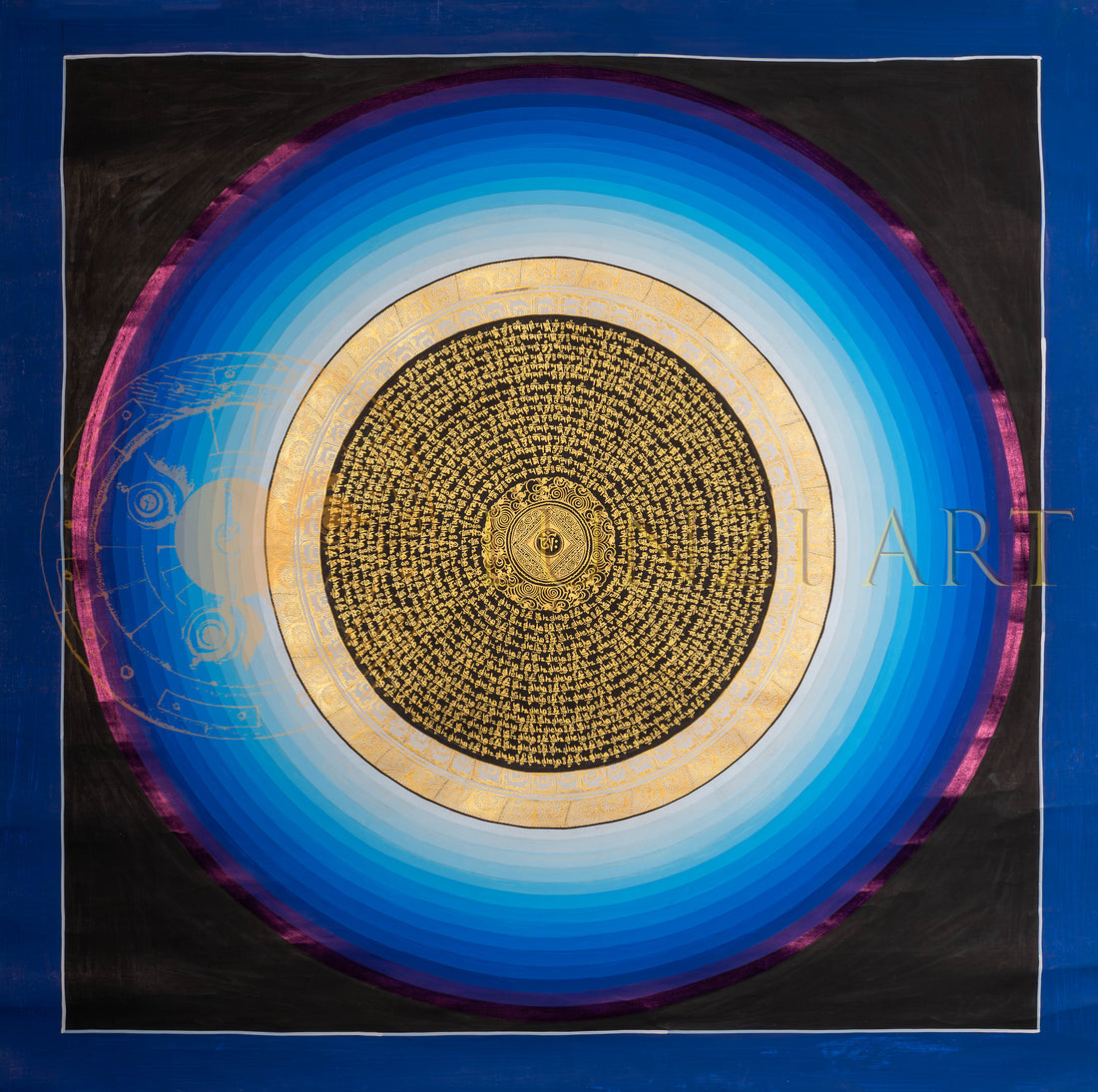 The Om Mantra Mandala Thangka: A Vortex of Infinite Compassion - T-PS-SS-BB-RMM-101