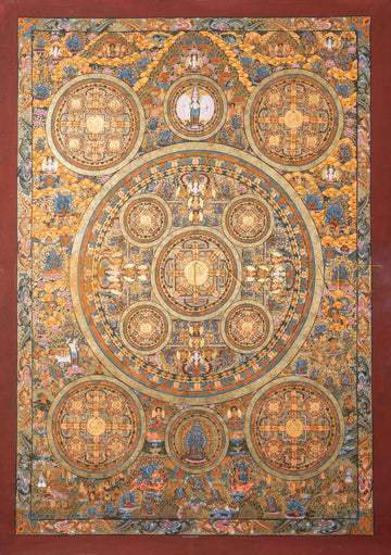 The Sacred Mandala Thangka: A Geometric Portal to Cosmic Harmony - T-PS-SS-GB-TM-103