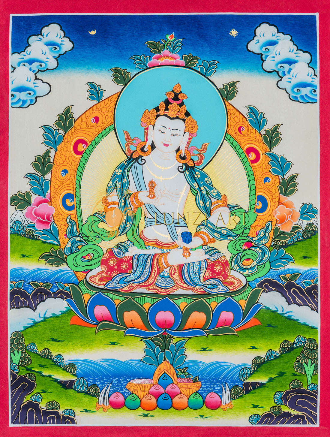 Hand-painted Vajrasattva Thangka Painting - T-B-HT-RB-V-0039