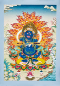 The Fierce Protector: Two-Armed Mahakala Thangka Painting - T-HT-BB-AU-TAM-0043