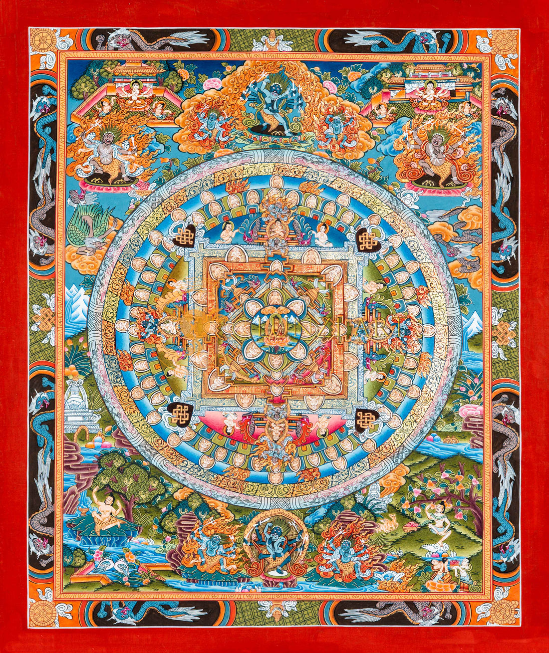 The Universal Essence: Hand-Painted Shakyamuni Buddha Mandala Thangka - T-B-HT-OB-AU-BM-0048