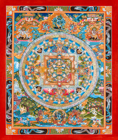 The Universal Essence: Hand-Painted Shakyamuni Buddha Mandala Thangka - T-B-HT-OB-AU-BM-0048