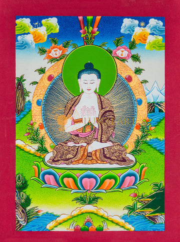 Vairochana Thangka: The Radiant Lord of Infinite Light - T-B-HT-RB-V-0065