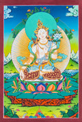 White Tara Thangka: The Mother of Liberation and Longevity - T-B-HT-BB-WT-0066