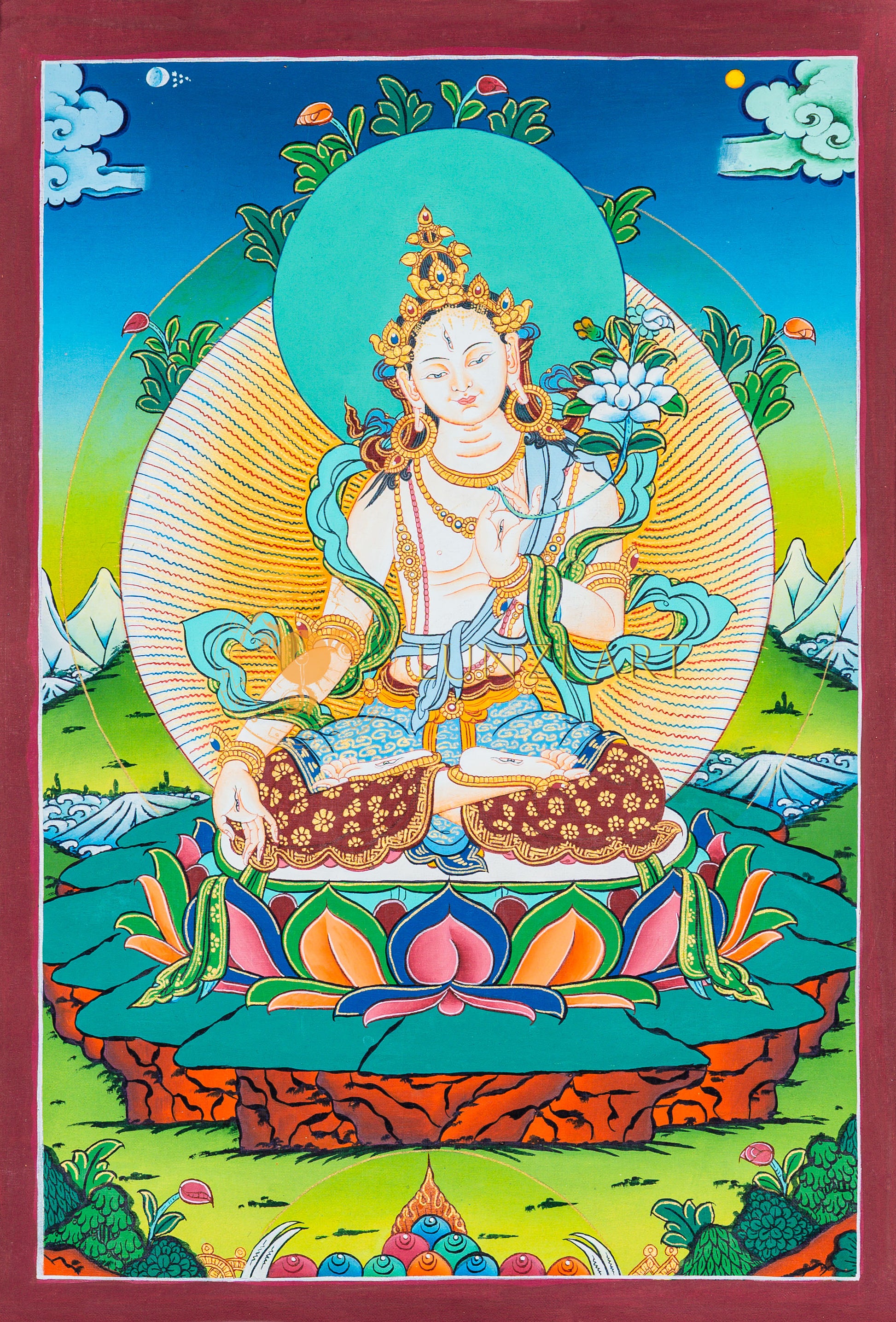 White Tara Thangka: The Mother of Liberation and Longevity - T-B-HT-BB-WT-0066