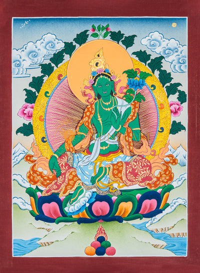 Green Tara Thangka: The Swift Liberator of Active Compassion - T-B-HT-BB-GT-0068