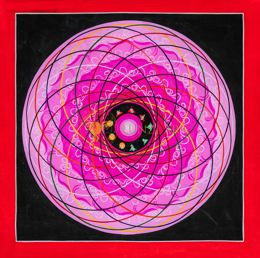 The Pink Lotus Mandala: A Symphony of Sacred Geometry - T-B-HT-RB-CM-0069