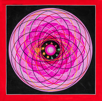The Pink Lotus Mandala: A Symphony of Sacred Geometry - T-B-HT-RB-CM-0069
