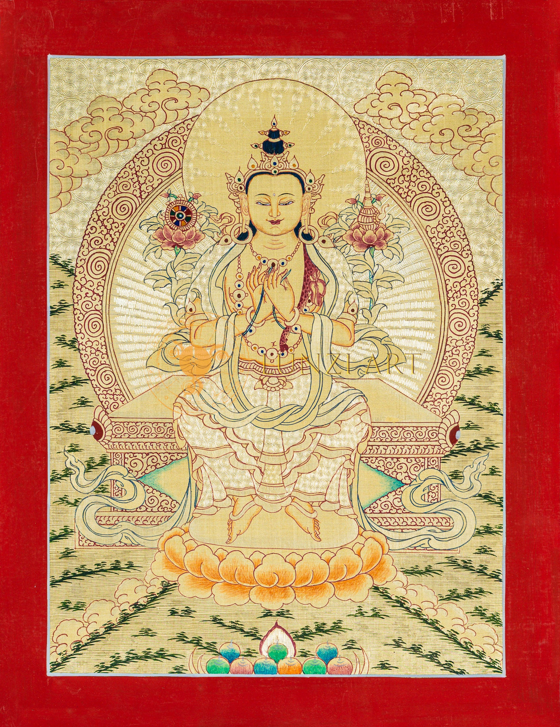 Maitreya Buddha Thangka: The Future Buddha - T-B-HT-RB-MB-0071