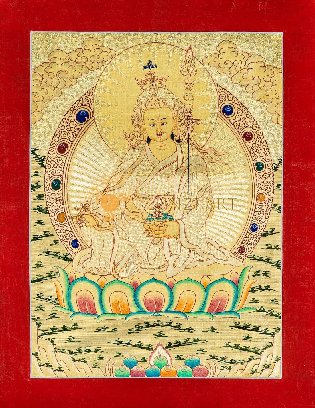 Guru Rinpoche Thangka: The Lotus-Born Master - T-B-HT-RB-GR-0074