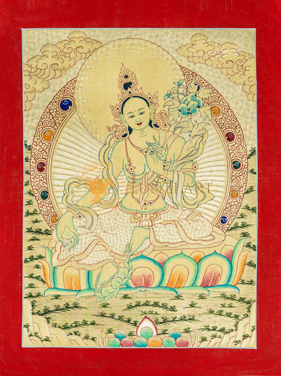Green Tara Thangka: The Swift Liberator of Compassion - T-B-HT-RB-GT-0075