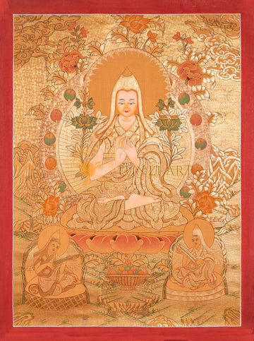 Je Tsongkhapa Thangka: The Radiant Master of Scholarly Grace - T-B-HT-RB-C-0081