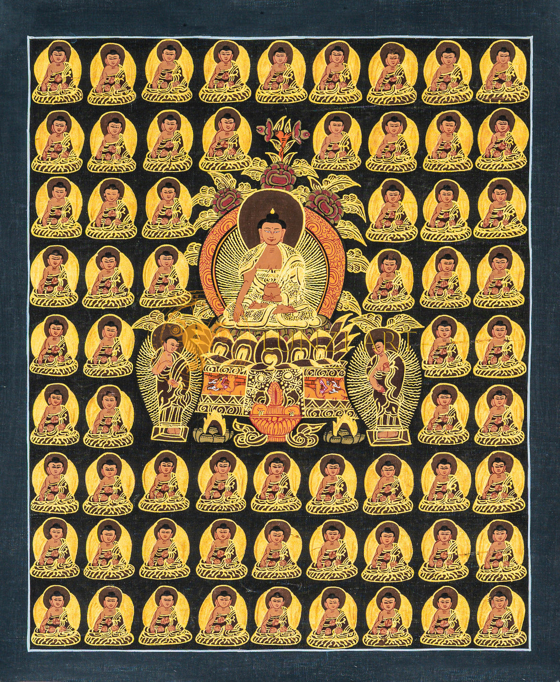 Shakyamuni Buddha Thangka: The Infinite Radiance of Enlightenment - T-B-HT-BB-SB-0083